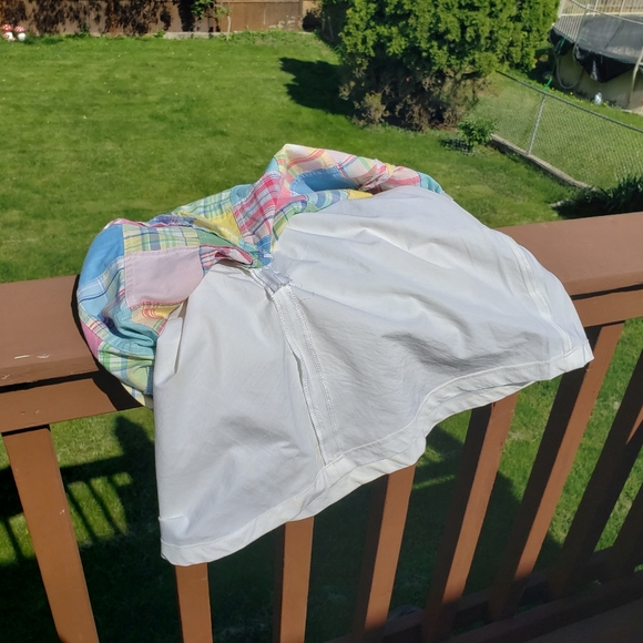 BROOKS BROTHERS Skirt Cotton Madras Plaid Preppy Patchwork Pastel 4 - Picture 7 of 15